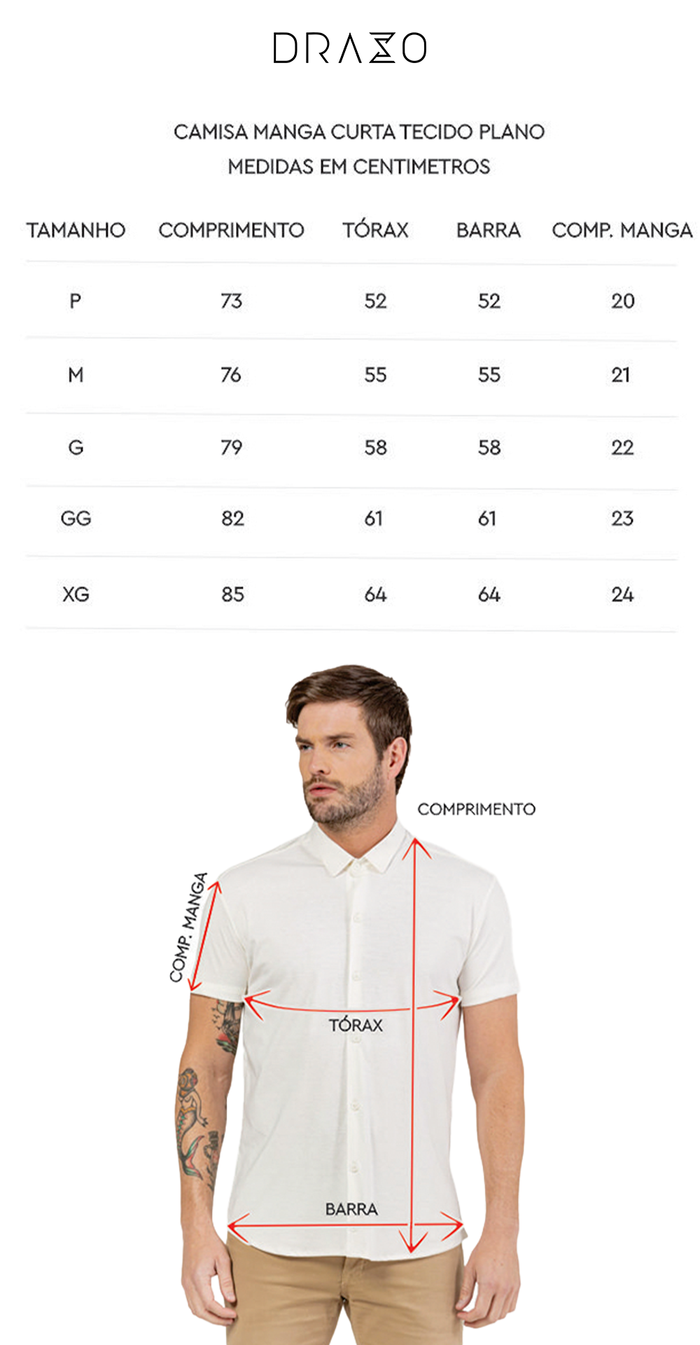 Imagem tabela de medidas